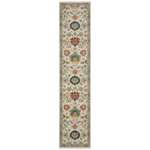 HomeRoots 6' Elegant Gray Blue Green Oriental Runner Rug with Fringed Tassels for Hallways and Entryways 12' Runner 576164