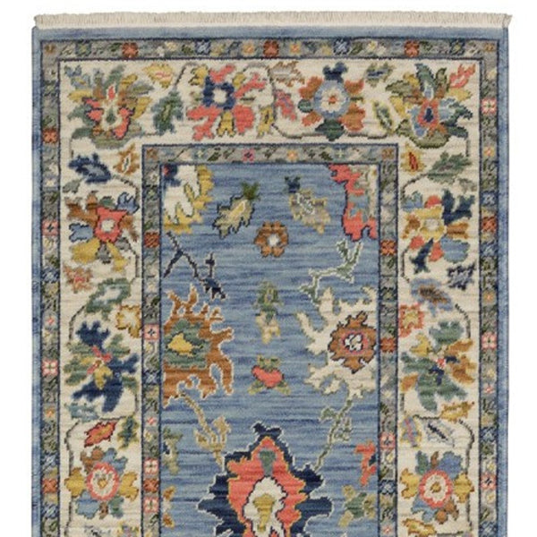 Homeroots 2' Cozy Gray Oriental Area Rug With Fringe - Elevate Your Space With Timeless Style And Warmth 12' Runner Wool Blend 576165