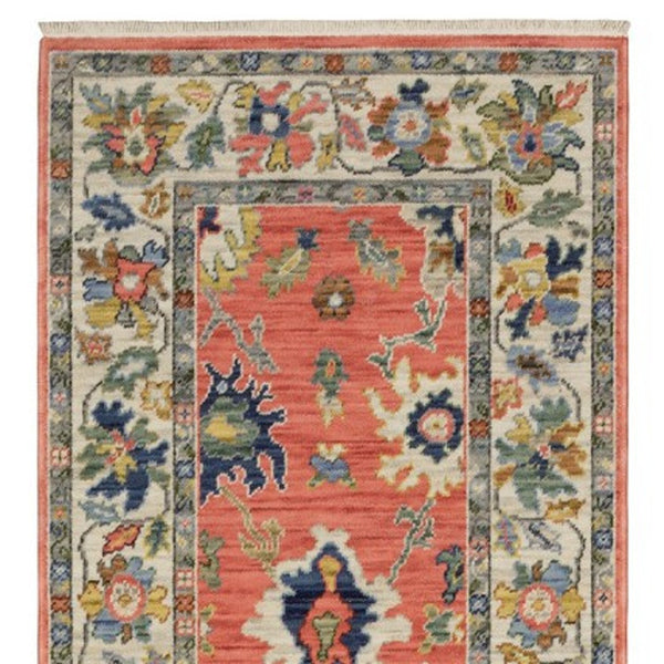 Homeroots 2' Cozy Gray Oriental Area Rug With Fringe - Elevate Your Space With Timeless Style And Warmth 12' Runner Wool Blend 576166