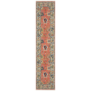 HomeRoots 6' Elegant Blue Green and Ivory Oriental Runner Rug with Fringe for Classic Home Décor Appeal 12' Runner 576166