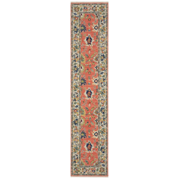 HomeRoots 6' Elegant Blue Green and Ivory Oriental Runner Rug with Fringe for Classic Home Décor Appeal 12' Runner 576166