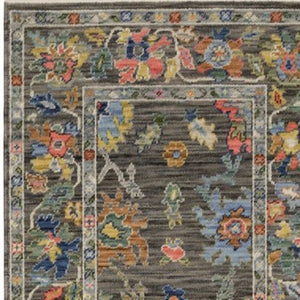 Homeroots 2' Cozy Gray Oriental Area Rug With Fringe - Elevate Your Space With Timeless Style And Warmth 12' Runner Wool Blend 576167