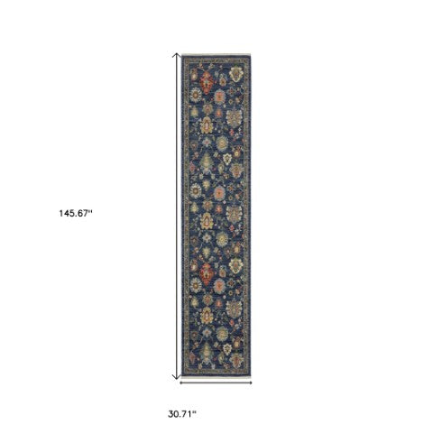 Homeroots 2' Yellow Oriental Area Rug With Fringe - Timeless Design For Cozy Home Decor And Warmth 12' Runner Wool Blend 576168