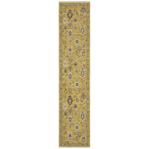 HomeRoots 6' Elegant Yellow Ivory and Gray Oriental Runner Rug with Timeless Fringed Tassels for Hallways 12' Runner 576170