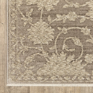 Homeroots 10' Stunning Floral Area Rug With Fringe - Stain Resistant, Perfect For Homes With Kids And Pets 7' X 10' Polyester 576171