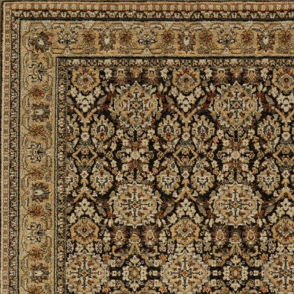 Homeroots 2' Brown Oriental Area Rug - Elegant Design, Stain Resistant, Perfect For Homes With Kids And Pets 5' X 7' Polypropylene 576180