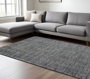 Homeroots 5' Hand Tufted Area Rug In Blue And Teal - Enhance Your Space With Comfort And Style Today! 8' X 10' Wool Blend 576188