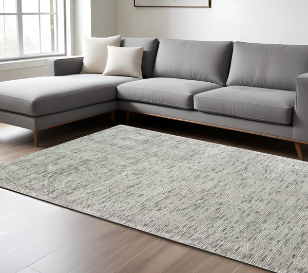 Homeroots 5' Hand Tufted Area Rug In Blue And Teal - Enhance Your Space With Comfort And Style Today! 8' X 10' Wool Blend 576189