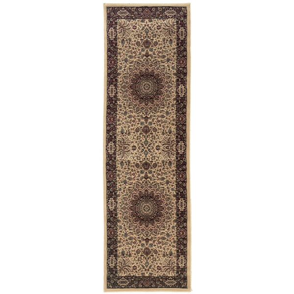 HomeRoots 6' Blue Oriental Round Rug - Elegant Design, Durable & Stain-Resistant for High-Traffic Spaces 9' Runner 576194