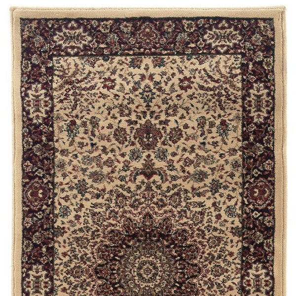 HomeRoots 6' Blue Oriental Round Rug - Elegant Design, Durable & Stain-Resistant for High-Traffic Spaces 9' Runner 576194