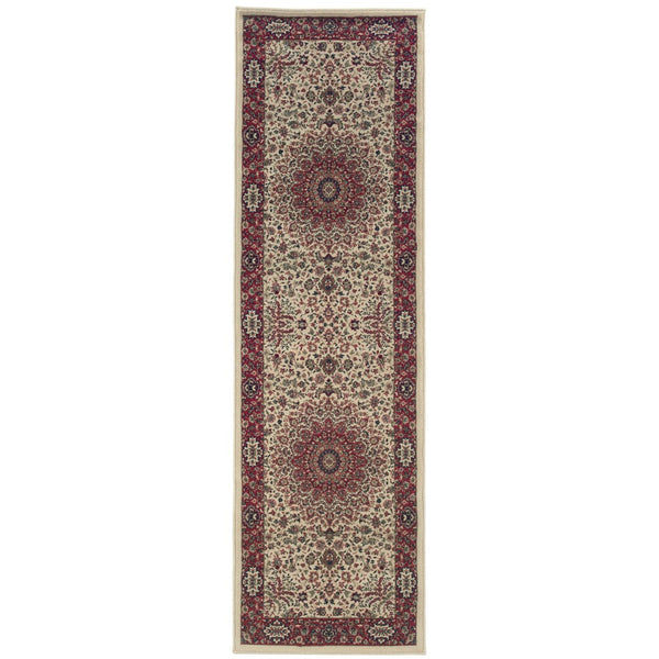 HomeRoots 6' Blue Oriental Round Rug - Elegant Design, Durable & Stain-Resistant for High-Traffic Spaces 9' Runner 576195