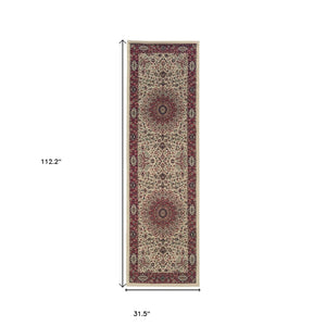 HomeRoots 6' Blue Oriental Round Rug - Elegant Design, Durable & Stain-Resistant for High-Traffic Spaces 9' Runner 576195