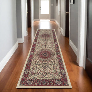 HomeRoots 6' Blue Oriental Round Rug - Elegant Design, Durable & Stain-Resistant for High-Traffic Spaces 9' Runner 576195