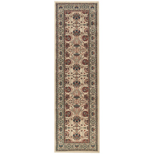 HomeRoots 6' Ivory Floral Round Rug - Elegant, Durable, Stain-Resistant Design for Timeless Home Décor Appeal 9' Runner 576196