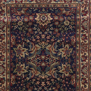 HomeRoots 6' Elegant Round Oriental Rug in Ivory, Black & Red - Timeless Style for Modern Spaces 9' Runner 576197