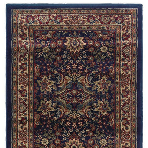 HomeRoots 6' Elegant Round Oriental Rug in Ivory, Black & Red - Timeless Style for Modern Spaces 9' Runner 576197