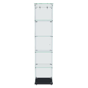 English Elm Premium 5-Tier Glass Display Case With Led Lighting, Stylish Design For Collectibles, Home & Office W2700P353066-GIGA