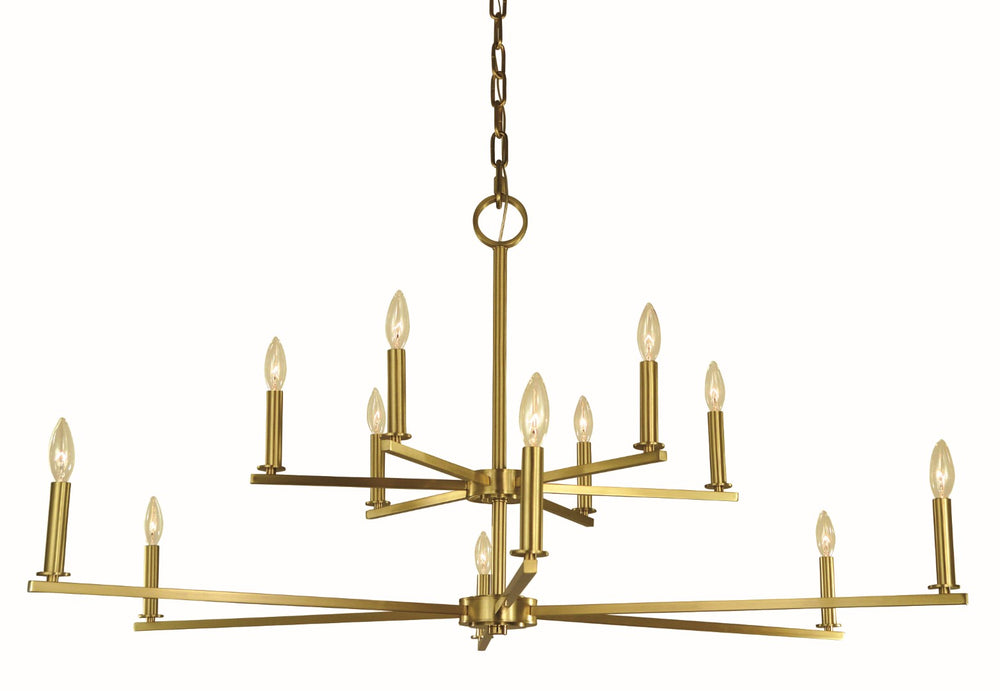 Framburg 12-light Brushed Brass Evelyn Foyer Chandelier - Elegant Design, Timeless Style, Made In The Usa! Brushed Brass Metal 5762 Br