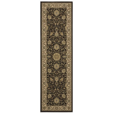 Homeroots 6' Brown Oriental Round Rug - Durable, Stain Resistant, Geometric Design For Warmth And Style 9' Runner Polypropylene 576200