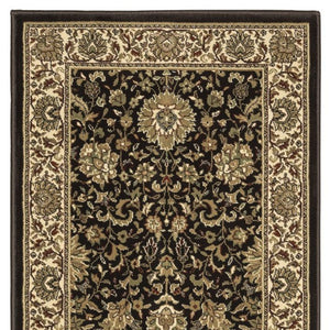 Homeroots 6' Brown Oriental Round Rug - Durable, Stain Resistant, Geometric Design For Warmth And Style 9' Runner Polypropylene 576200