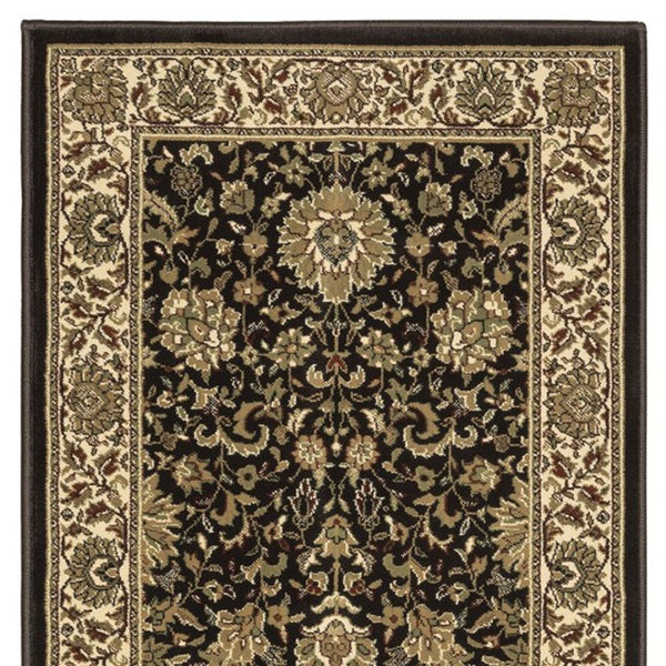 Homeroots 6' Brown Oriental Round Rug - Durable, Stain Resistant, Geometric Design For Warmth And Style 9' Runner Polypropylene 576200