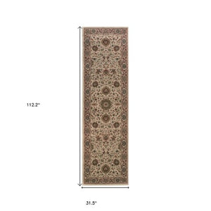 Homeroots 6' Brown Oriental Round Rug - Durable, Stain Resistant, Geometric Design For Warmth And Style 9' Runner Polypropylene 576201