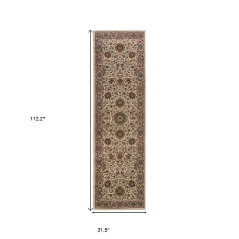 Homeroots 6' Brown Oriental Round Rug - Durable, Stain Resistant, Geometric Design For Warmth And Style 9' Runner Polypropylene 576201