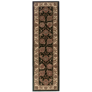 HomeRoots 6' Brown And Ivory Oriental Round Rug - Timeless Geometric Design for Elegant Living Spaces 9' Runner 576203
