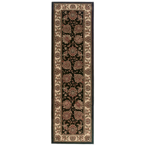 HomeRoots 6' Brown And Ivory Oriental Round Rug - Timeless Geometric Design for Elegant Living Spaces 9' Runner 576203