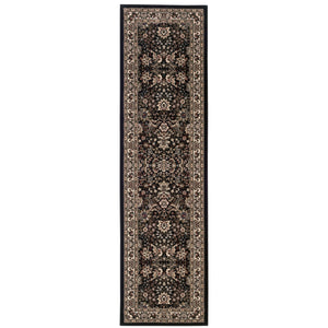 Homeroots 6' Elegant Green And Ivory Oriental Round Rug - Durable, Stain-resistant, Perfect For Any Room 9' Runner Polypropylene 576206
