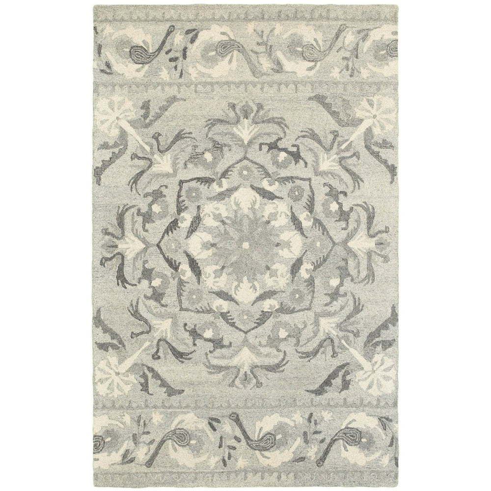 HomeRoots 4' Hand-Tufted Ivory Wool Floral Area Rug - Elegant Design for Timeless Home Décor & Comfort 8' X 10' 576208