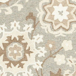 Homeroots 4' Gray Floral Hand-tufted Wool Area Rug - Elegant Design To Elevate Your Living Space Decor 8' X 10' Wool 576210