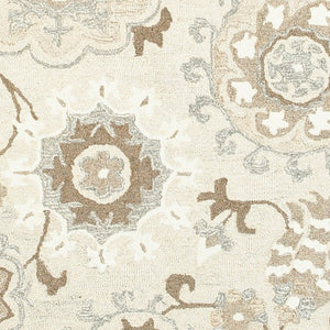 Homeroots 4' Ivory Floral Hand-tufted Area Rug - Elegant Wool Design For Cozy, Neutral Home Decor Solutions 8' X 10' Wool 576212