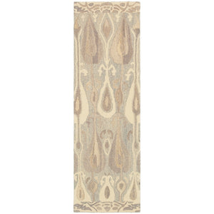 HomeRoots 4' Modern Abstract Gray and Beige Wool Hand-Tufted Area Rug for Cozy Living Rooms and Bedrooms 8' Runner 576213