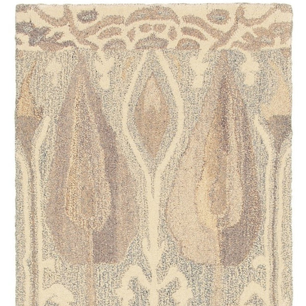 Homeroots 4' Gray Wool Abstract Hand Tufted Area Rug - Elevate Your Space With Stylish Neutral Elegance 8' Runner Wool 576213