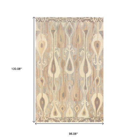 Homeroots 4' Gray Wool Abstract Hand Tufted Area Rug - Elevate Your Space With Stylish Neutral Elegance 8' X 10' Wool 576214