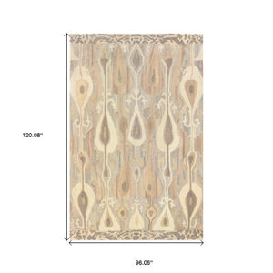 Homeroots 4' Gray Wool Abstract Hand Tufted Area Rug - Elevate Your Space With Stylish Neutral Elegance 8' X 10' Wool 576214
