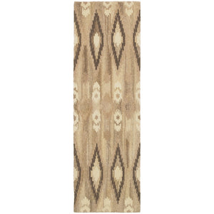 HomeRoots 4' Abstract Hand-Tufted Wool Area Rug in Beige and Ivory - Elevate Your Space with Style and Comfort 8' Runner 576215