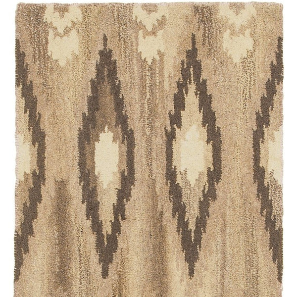 Homeroots 4' Beige Wool Abstract Hand-tufted Area Rug - Stylish, Artistic Design Perfect For Any Home Decor 8' Runner Wool 576215