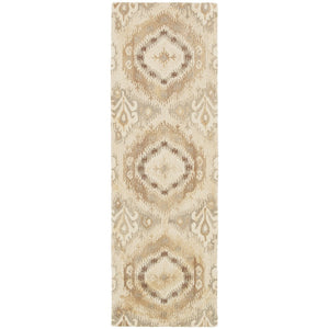 HomeRoots 4' Abstract Hand-Tufted Beige and Ivory Wool Area Rug for Comfort and Style in Any Room 8' Runner 576217