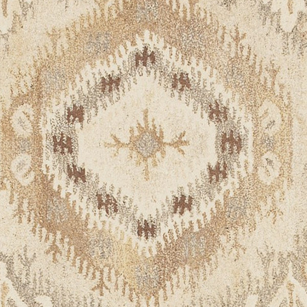 Homeroots 4' Abstract Beige And Ivory Hand-tufted Wool Area Rug - Stylish Design For Cozy Home Décor 8' Runner Wool 576217