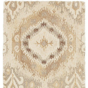 Homeroots 4' Abstract Beige And Ivory Hand-tufted Wool Area Rug - Stylish Design For Cozy Home Décor 8' Runner Wool 576217