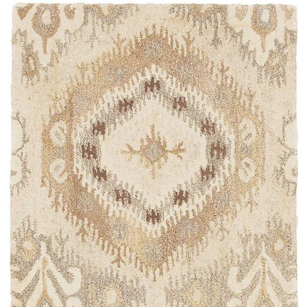 Homeroots 4' Abstract Beige And Ivory Hand-tufted Wool Area Rug - Stylish Design For Cozy Home Décor 8' Runner Wool 576217