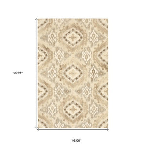 Homeroots 4' Abstract Beige And Ivory Hand-tufted Wool Area Rug - Stylish Design For Cozy Home Décor 8' X 10' Wool 576218