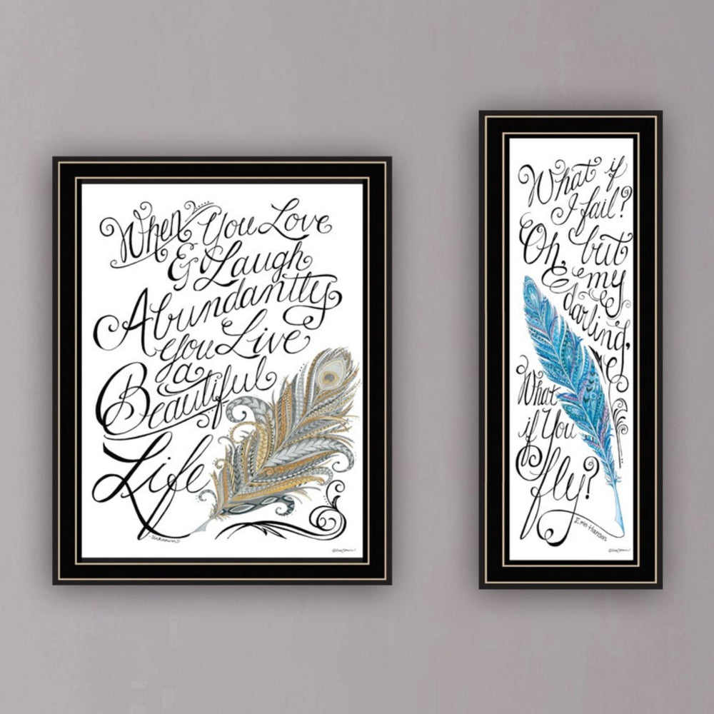 English Elm Trendy Decor 4u Motivational Typography 2 Piece Framed Canvas Art for Home Office B067P256640