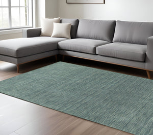 Homeroots 5' Navy Blue Wool Hand Tufted Area Rug - Elevate Your Space With Style, Comfort, And Versatility! 6' X 9' Wool 576219