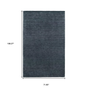 Homeroots 5' Navy Blue Wool Hand Tufted Area Rug - Elevate Your Space With Style, Comfort, And Versatility! 6' X 9' Wool 576224