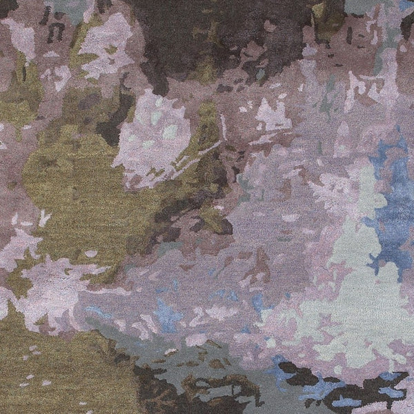 Homeroots 4' Abstract Hand-tufted Area Rug In Blue And Purple – Elevate Your Space With Stylish Comfort 8' X 10' Wool Blend 576229