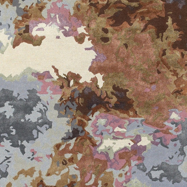 HomeRoots 8' Abstract Hand-Tufted Runner Rug in Blue and Brown - Elevate Your Space with Modern Elegance! 8' X 10' 576232