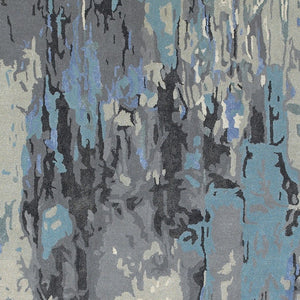 Homeroots 4' Inviting Blue Abstract Hand-tufted Area Rug For Stylish Living Spaces - Enhance Your Home Decor 8' X 10' Wool Blend 576233